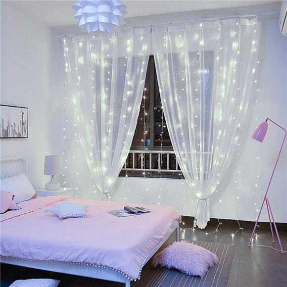 String Lights Curtain USB Powered Fairy Lights for Bedroom Wall Party Waterproof - Picture 4 of 8